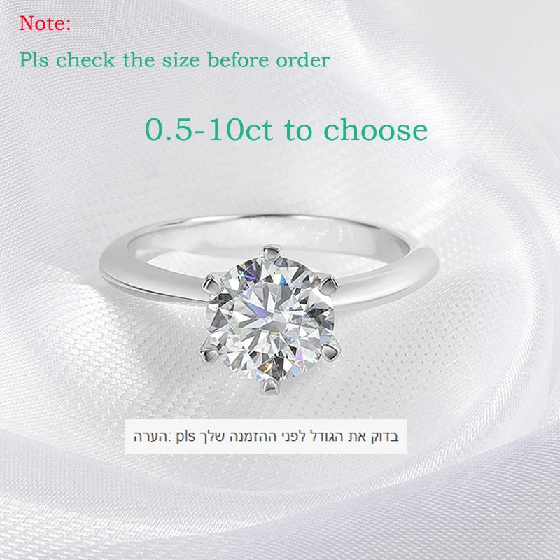 Smyoue Certified 1-5CT Moissanite Ring VVS1 Lab