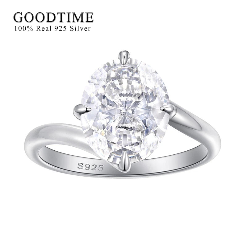 Luxury Ring Set Pure 100% 925 Sterling Silver 5ct