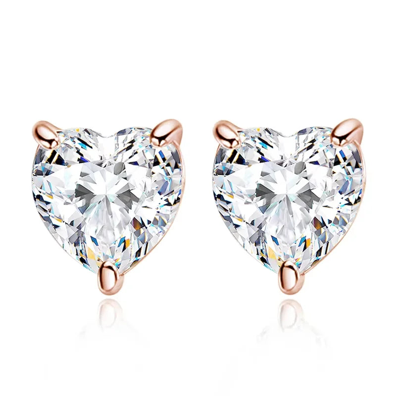 KNOBSPIN D VVS1 Heart Moissanite Earrings