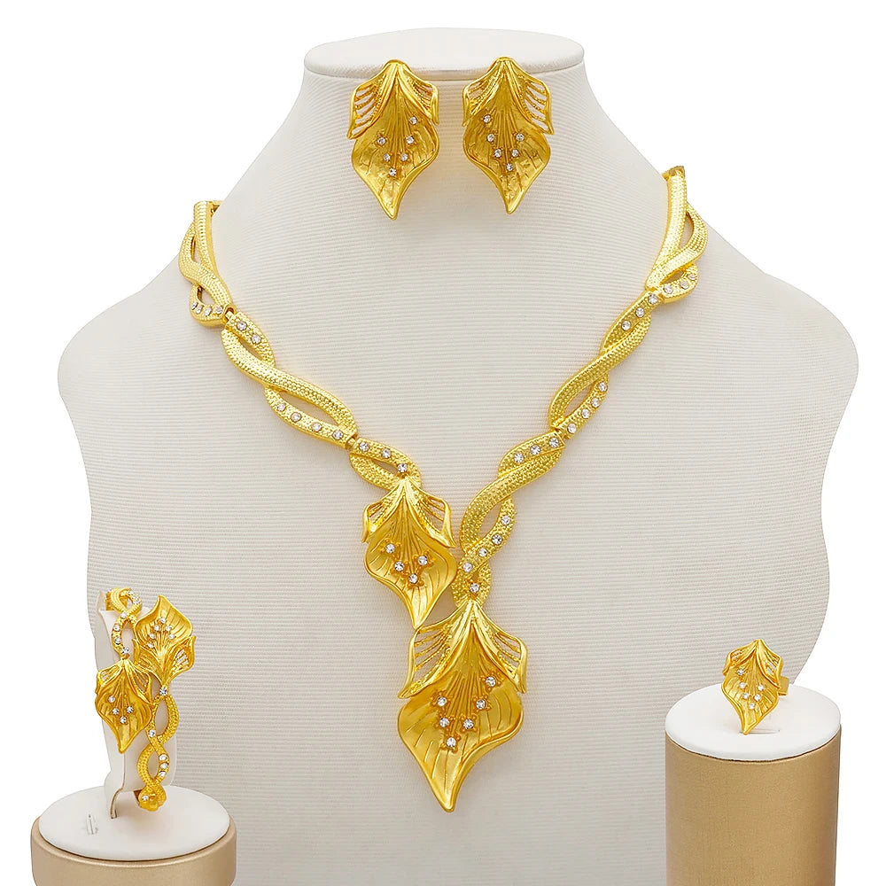 Dubai Women Gold Color Jewelry Sets African Wedding - BJ820-E6