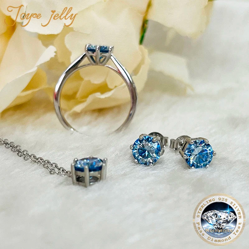 JoyceJelly Moissanite Jewelry Set With 1CT D Color