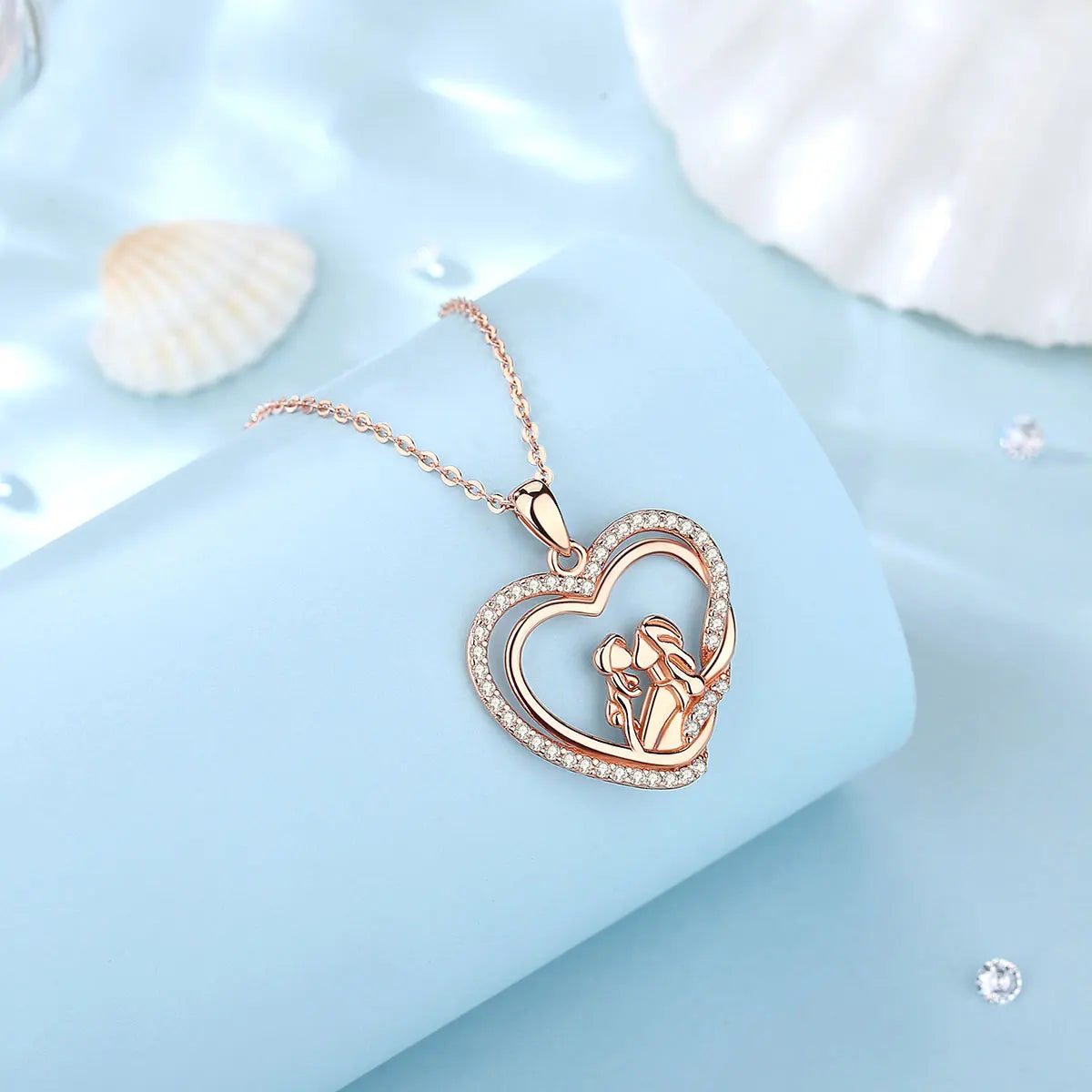 Eudora Real 925 Sterling Silver Heart Charm Neckla