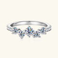 Anziw Real S925 Ring Cluster Moissanite Sterling - B Ring-White / 5, B Ring-White / 6, B Ring-White / 7, B Ring-White / 8, B Ring-White / 9