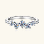 Anziw Real S925 Ring Cluster Moissanite Sterling - B Ring-White / 5, B Ring-White / 6, B Ring-White / 7, B Ring-White / 8, B Ring-White / 9