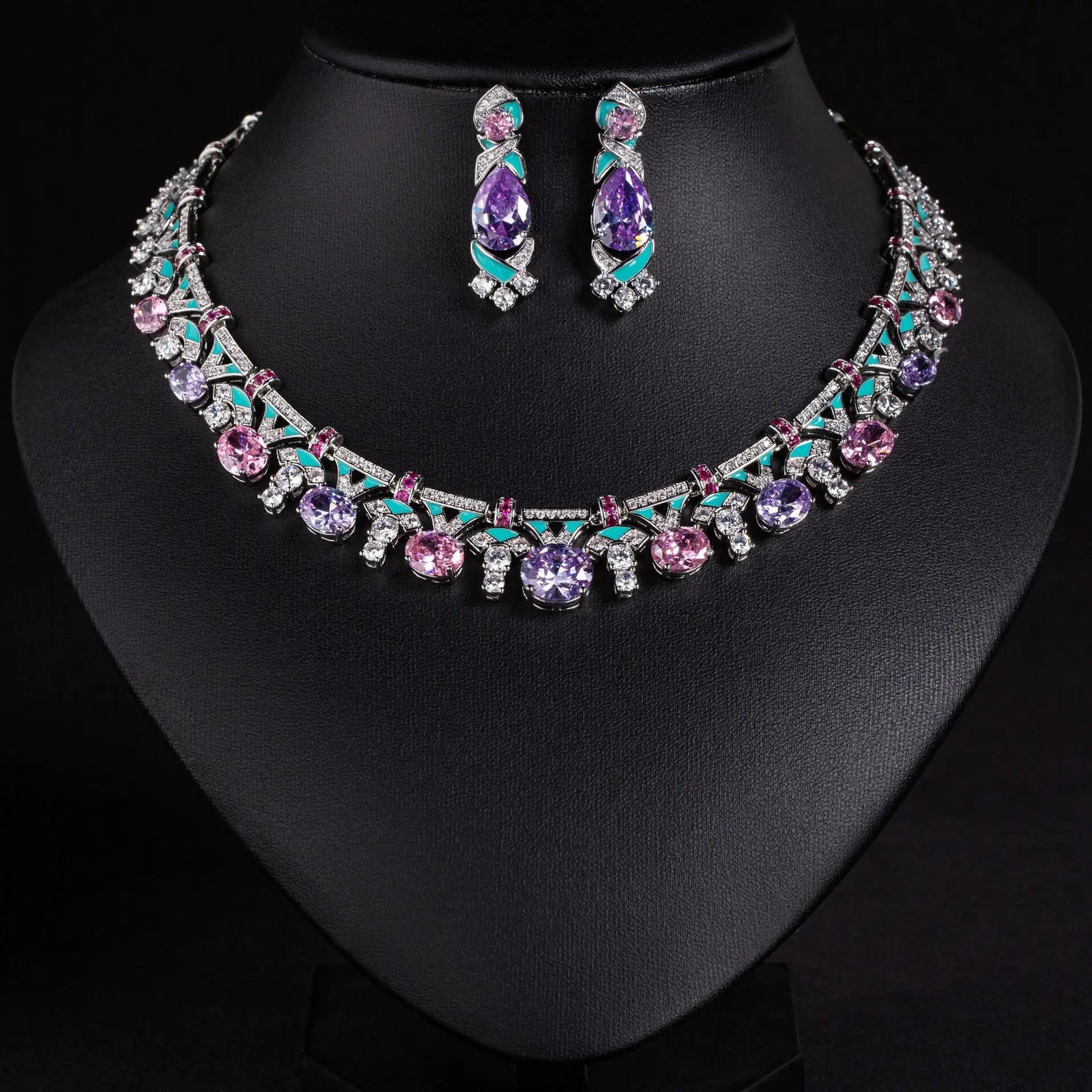 Women's Pink Zircon Geometric Clasp Bracelet Fashi
