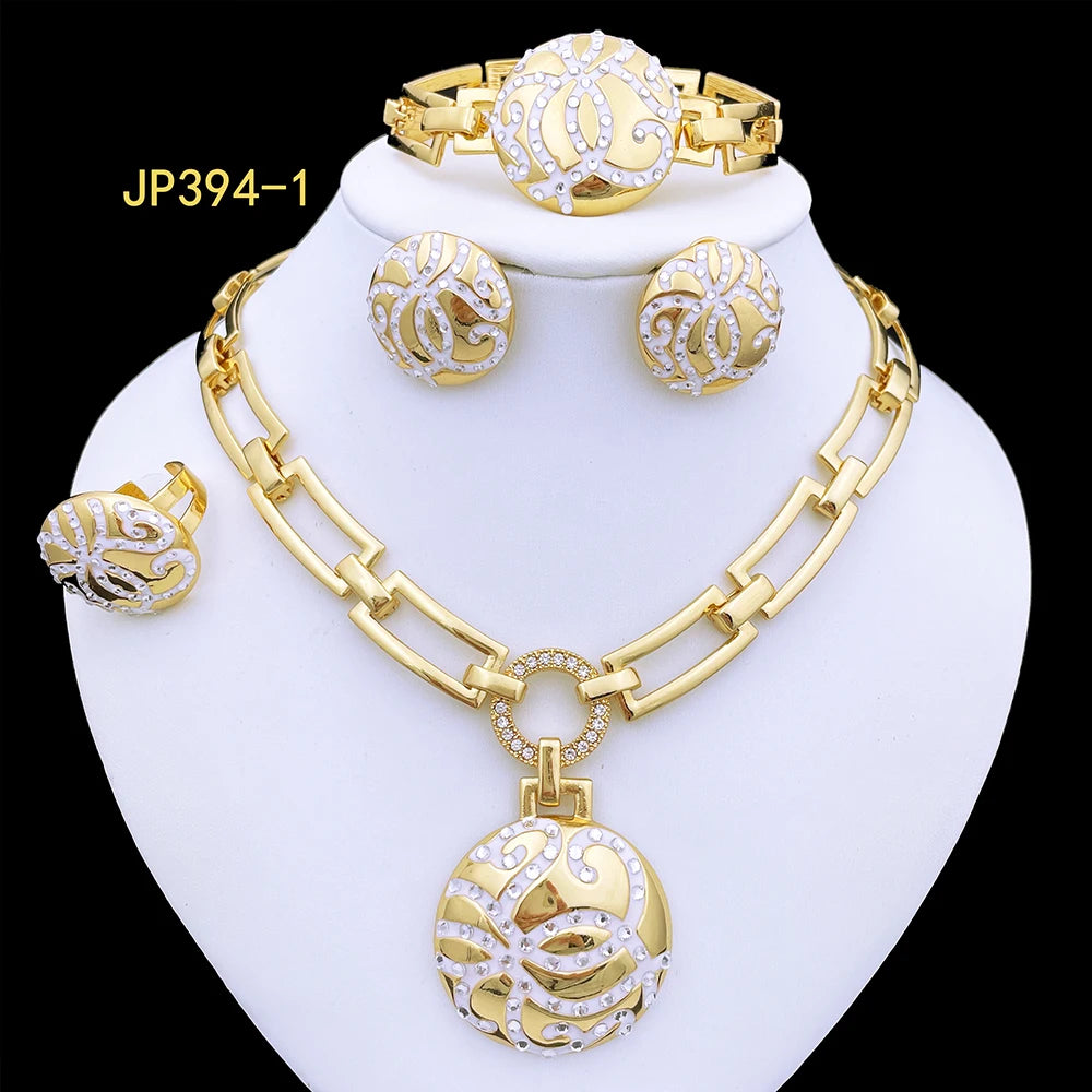 Classic Design Women Necklace Earrings Ring Bracel