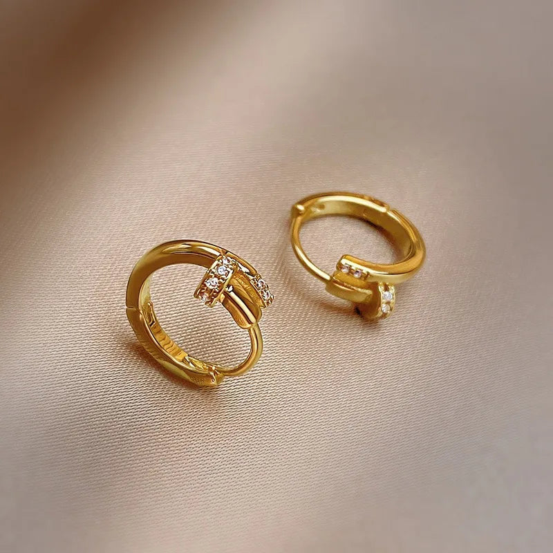 Charming Shiny Crystal Round Hoop Earring For Women - United States / 1