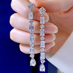 Cosya 6.8CT Full Moissanite Long Drop Earrings.
