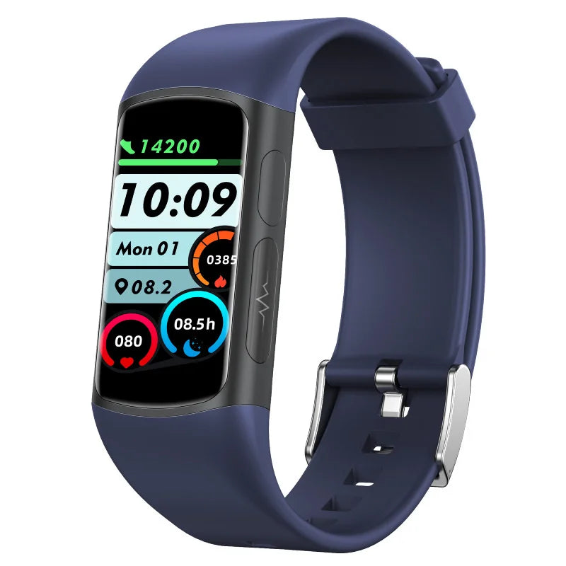 Smart Watch H8 Bracelet | Premium Jewelry - Gold Plated - Blue