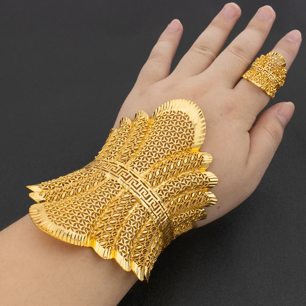 Arab Luxury 18K Gold Plated Jewelry Set Women.