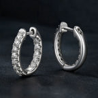 Bamoer U Moissanite Hoop Earrings 925 Sterling Silver