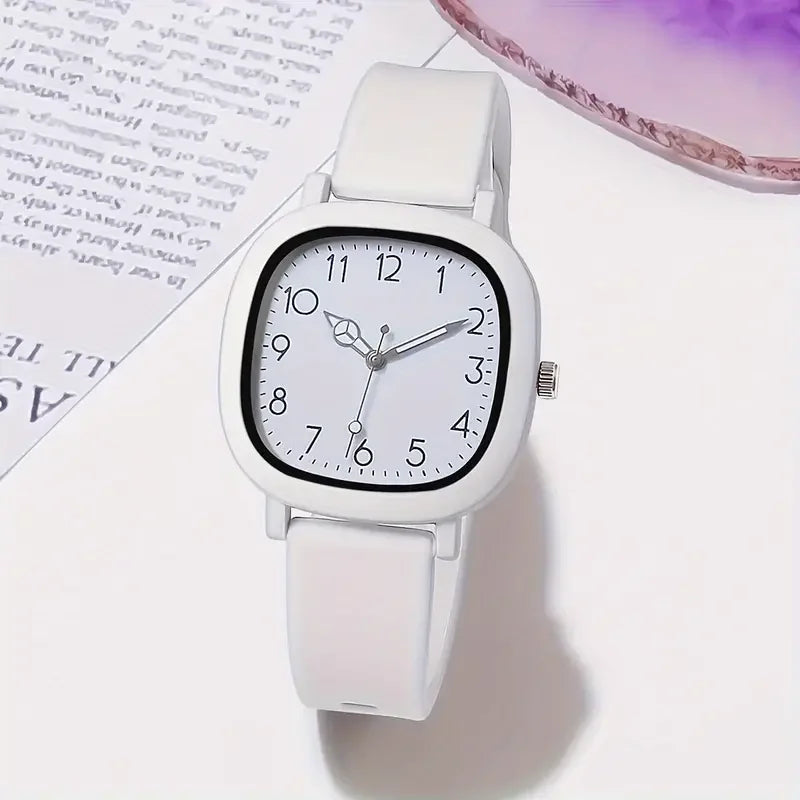 1/3/10PCS Fashion Silicone Band Women Quartz Watches - White