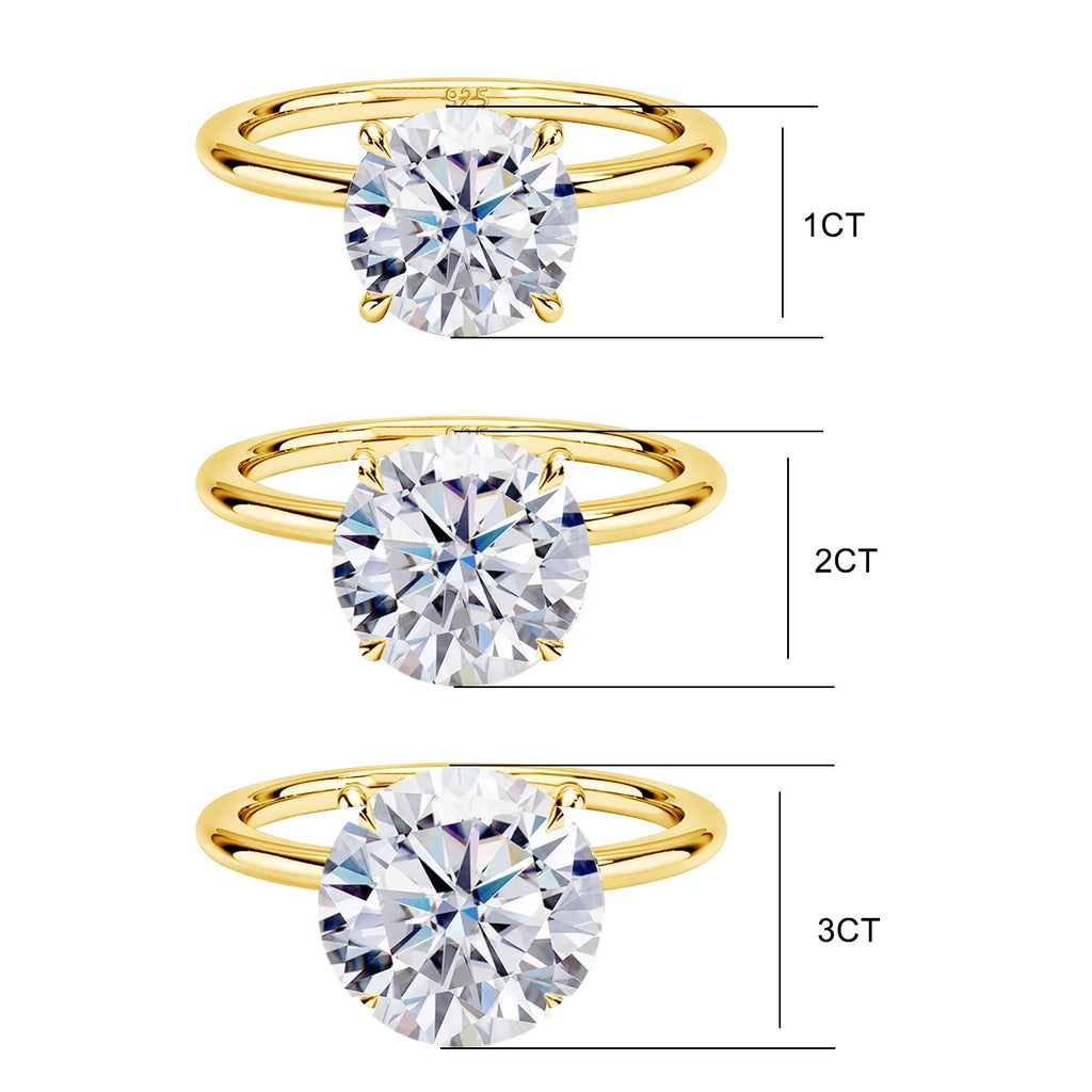 1ct 2ct 3ct 5ct D Color VVS1 Moissanite Ring Engag.