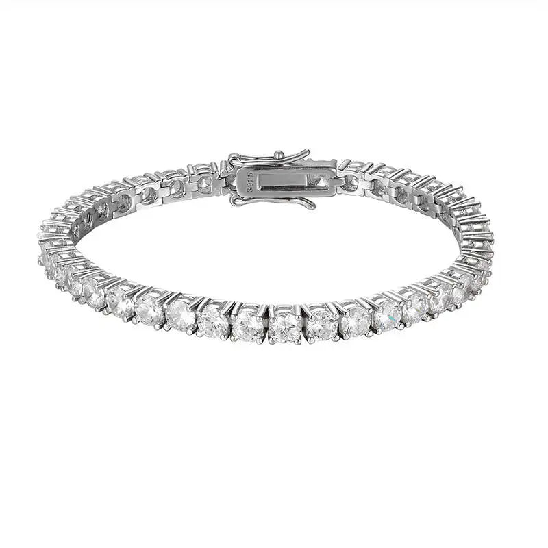 TY 3mm 4mm Moissanite Tennis Bracelet 925 Sterling