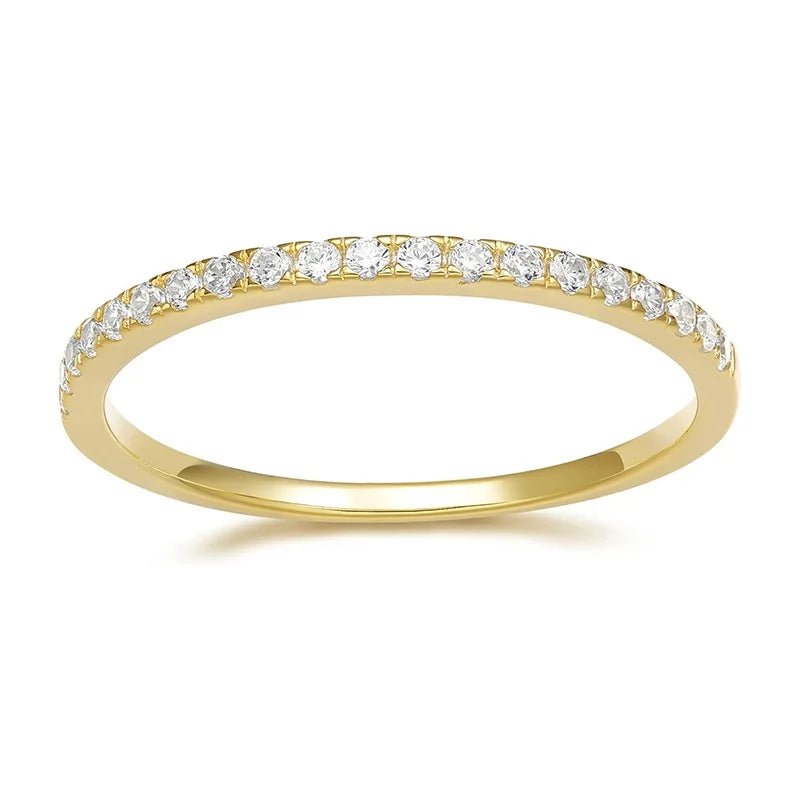 Lnngy Certified 2MM Moissanite Half Eternity Ring