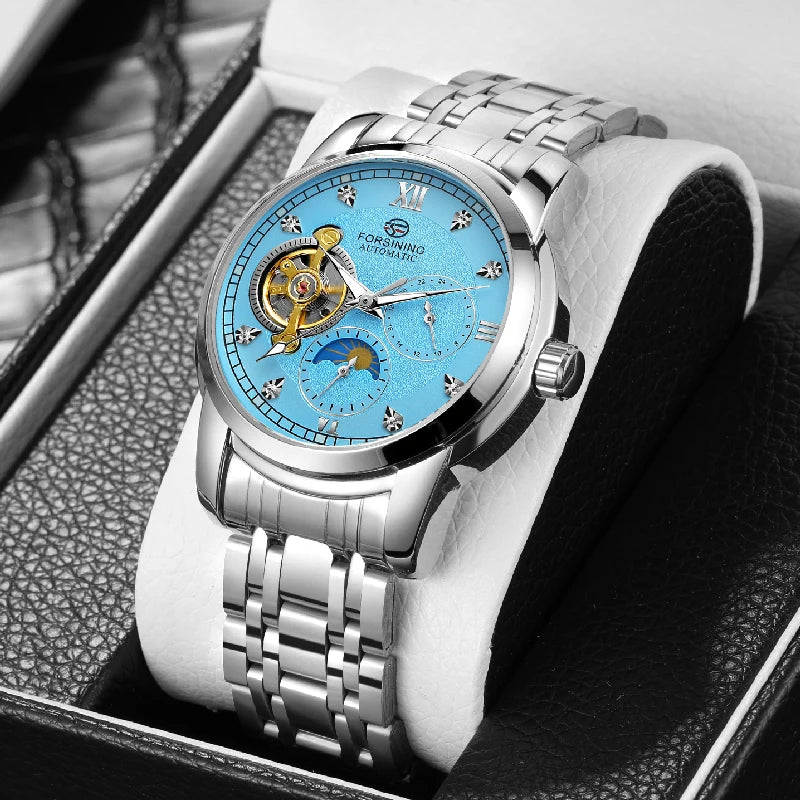 Forsining Tourbillon Automatic Men Watch 24h AM