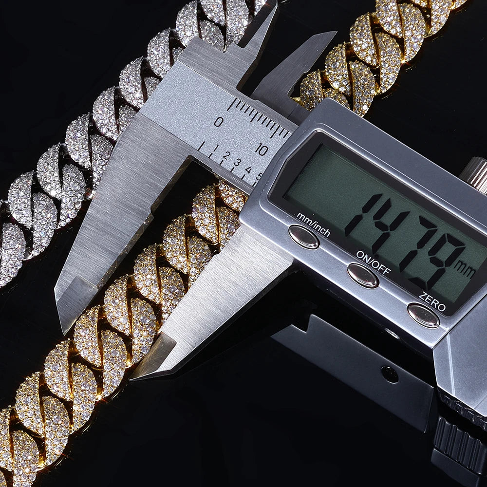 Eskeem New 14mm Irregular Cubic Zirconia Cuban
