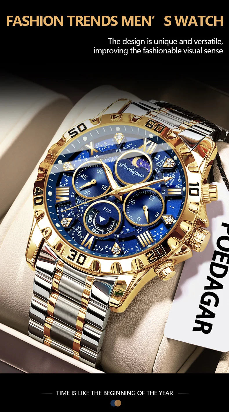 Poedagar Luxury Man Watch Waterproof Luminous.