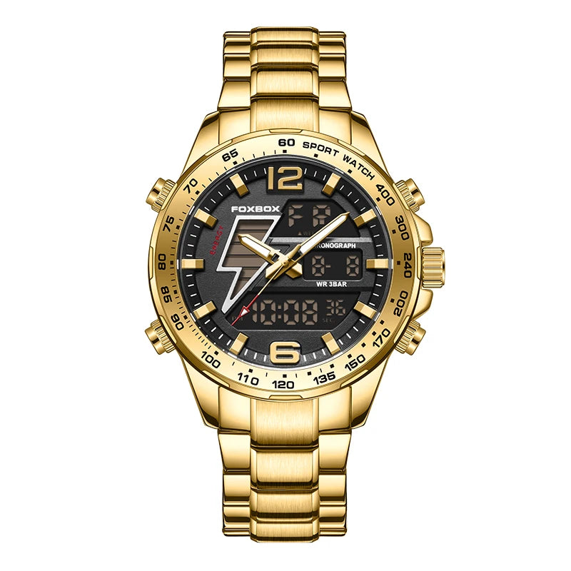 New Foxbox Men Watch Dual Display 30M Waterproof.