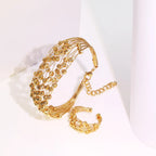 GZJPEI Handmade Women Jewelry Set Multi-layer 18K Gold