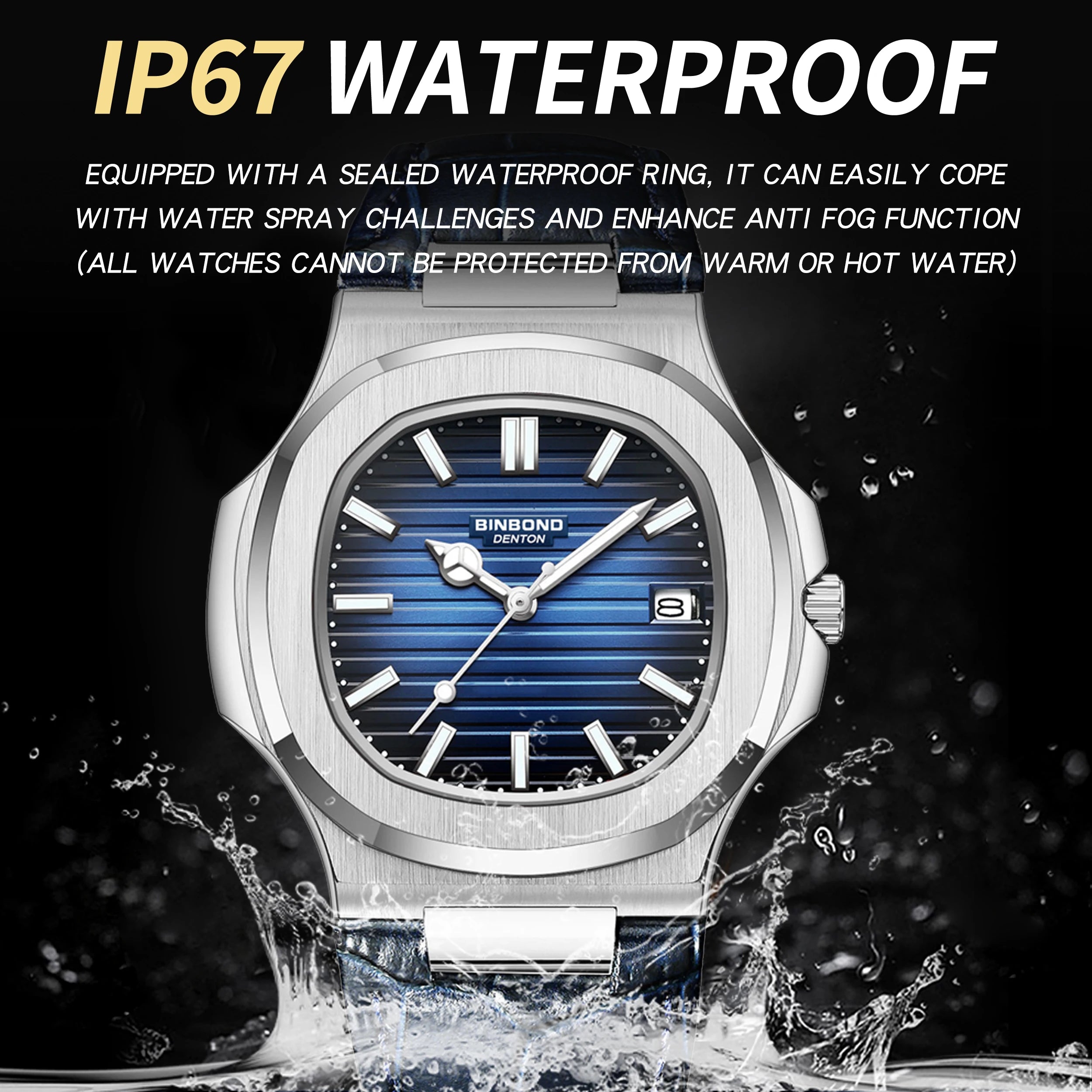 BINBOND precise quartz wristwatches for men luxury