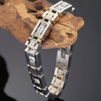 Casting Stainless Steel Man Bracelet Two Tone