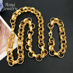 Hip Hop Long Linked Chain Golden Choker for Man Top