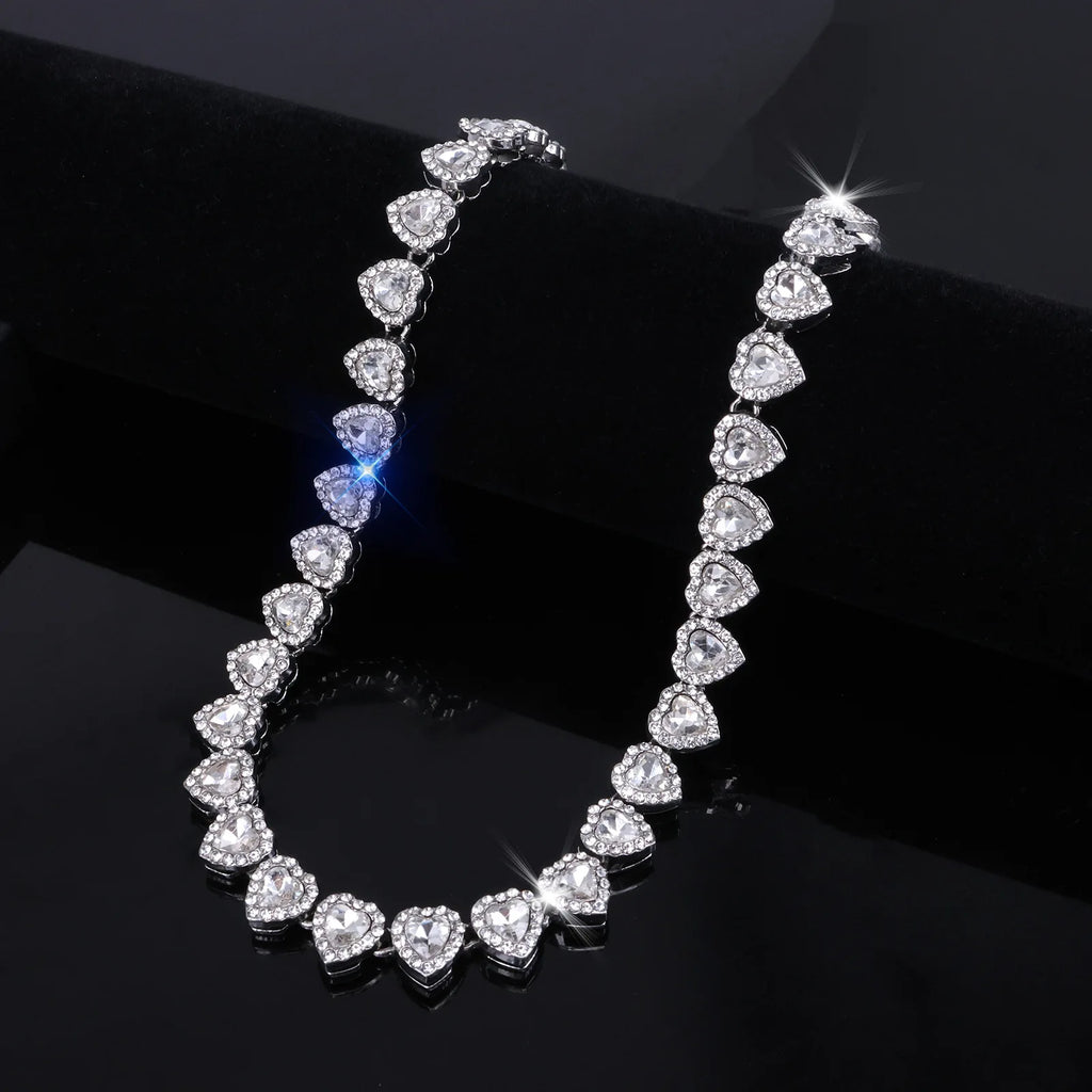 45CM Hip Hop Tennis Necklace Bracelet Set