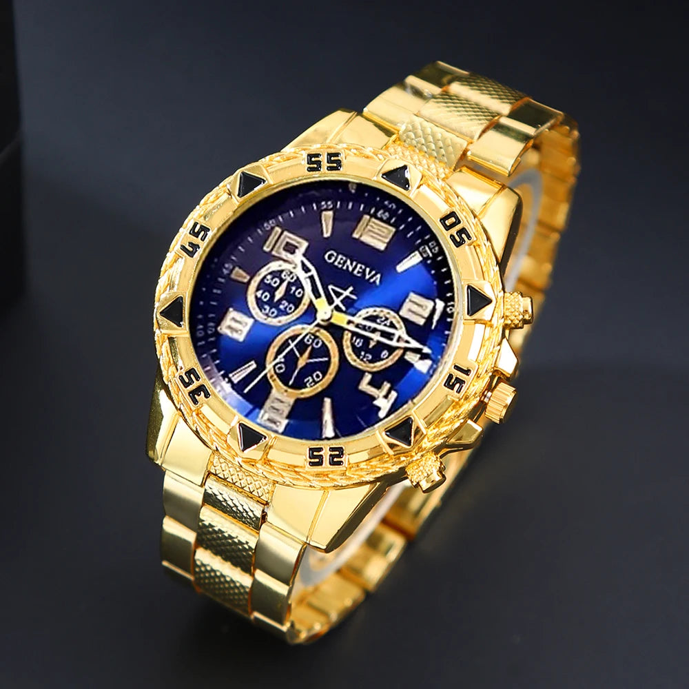 [4pcs/set Business Quartz Watch] Large Dial Trendy