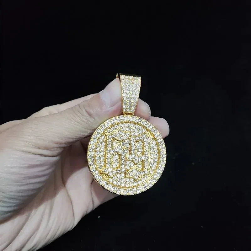 Men Women Hip Hop Number 69 Pendant Necklace Cryst