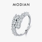 MODIAN 925 Sterling Silver Classic Luxury Round CZ