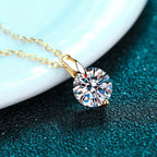 OXTAO 2CT 1CT D Color Real Moissanite Pendant Necklace