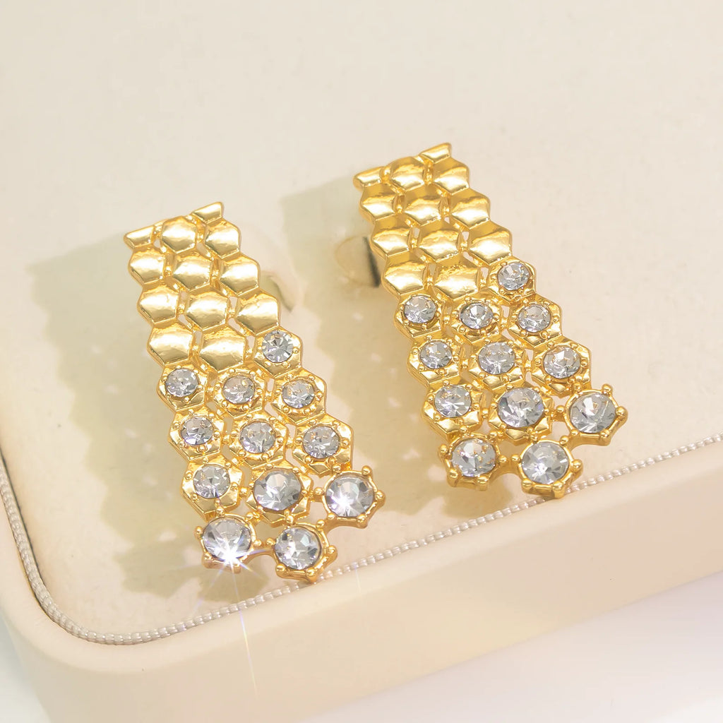 GZJPEI Shiny White Zircon Jewelry Set For Women Italy