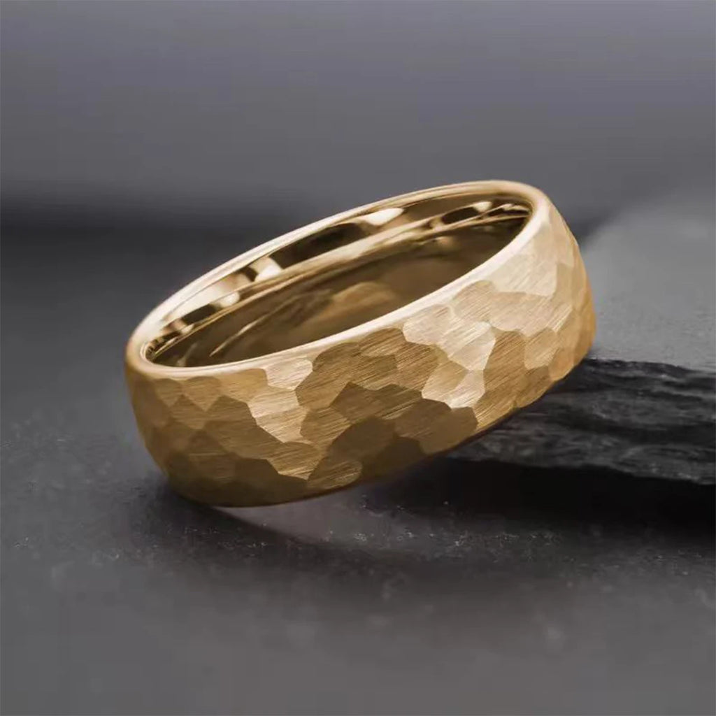 8MM/6MM Gold Color Tungsten Carbide Ring Fashion