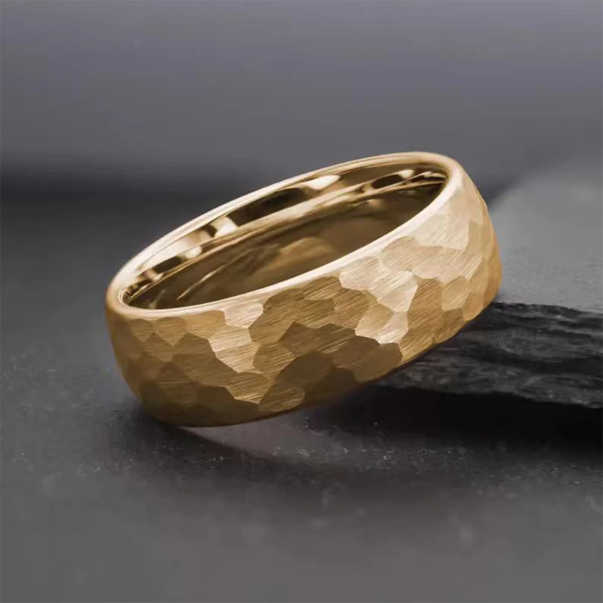 8MM/6MM Gold Color Tungsten Carbide Ring Fashion