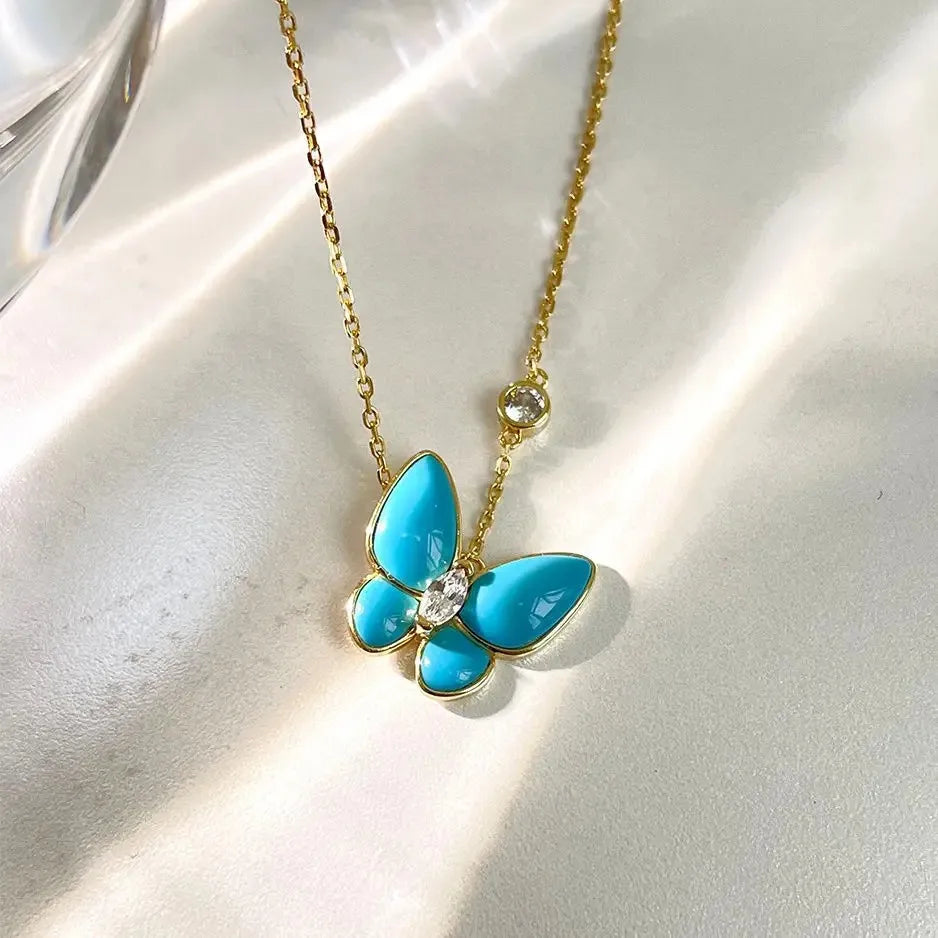 Fashion Butterfly Jewelry 18K Gold Plated 925
