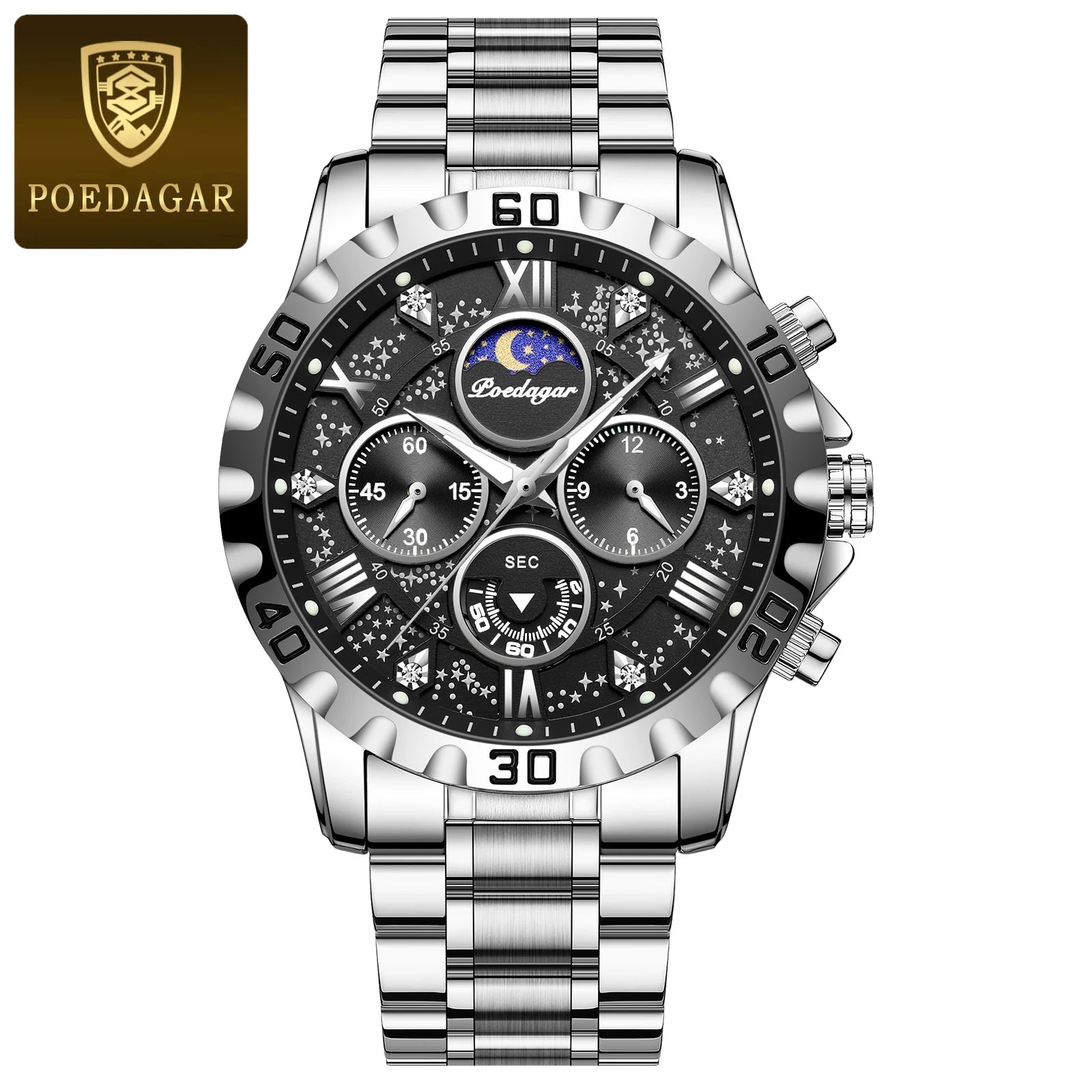 Poedagar Luxury Man Watch Waterproof Luminous.
