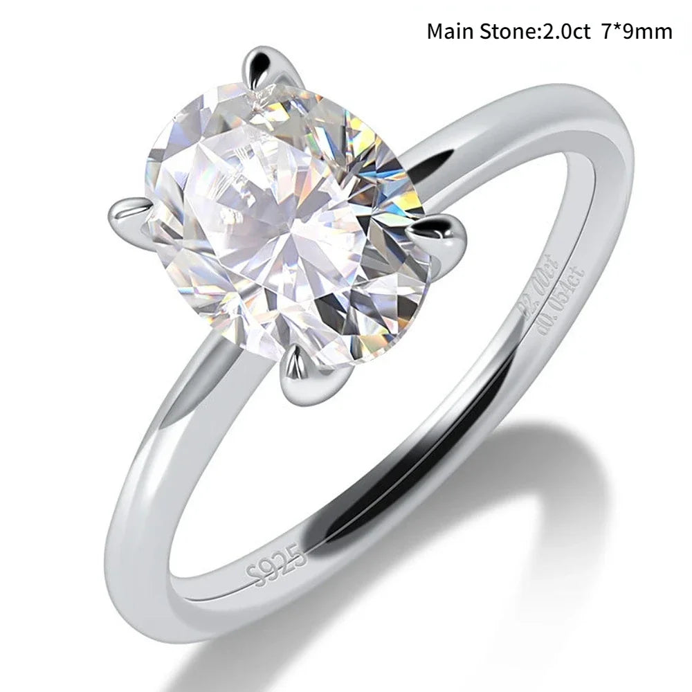 M-JAJA Oval Moissanite Engagement Ring for Women