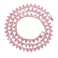 Wholesale 5A Heart Shape CZ Iced Out Bling Heart CZ - 5mm CZ rose pink / 15inch, 5mm CZ rose pink / 18inch, 5mm CZ rose pink / 16inch