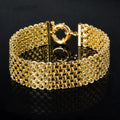 New 18MM wide copper chain bracelet unisex 18K gold - SY-H260-8in