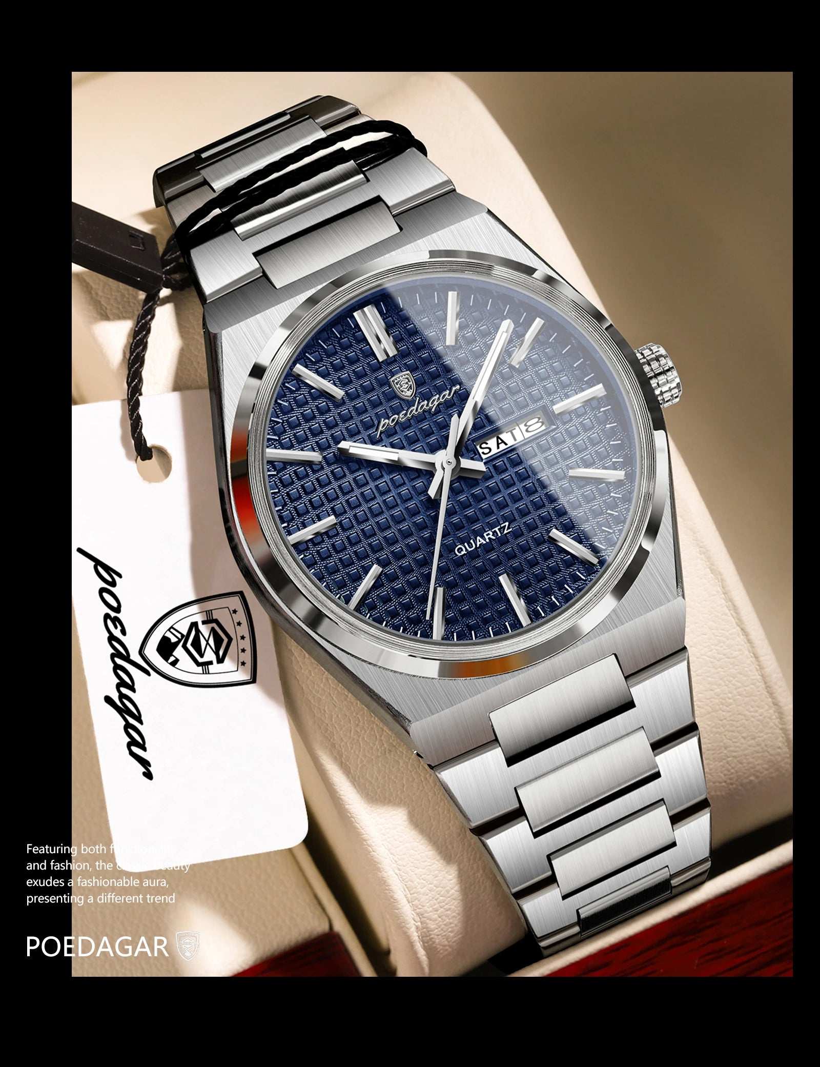 Poedagar Original Luxury Men Clock Waterproof