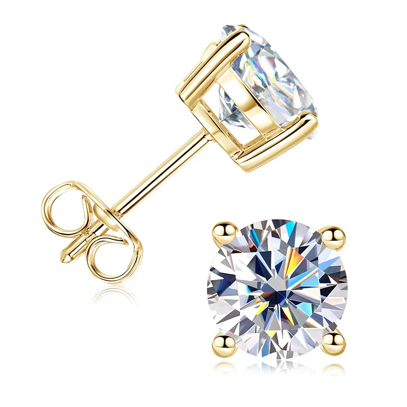 Lnngy 0.3-2CT Moissanite Stud Earrings for Women