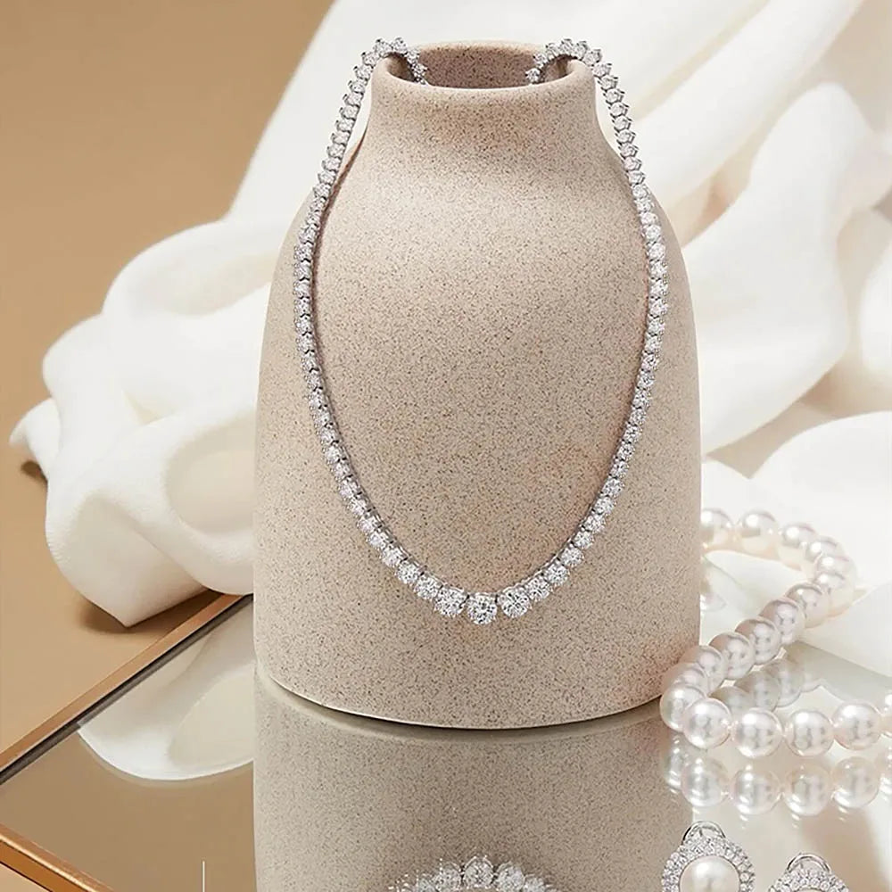Moissanite Diamond Tennis Necklace with Certificat