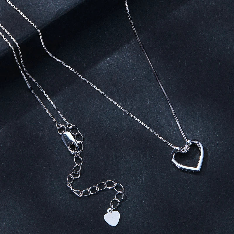 Bamoer U Heart Moissanite Necklace 925 Sterling Silver