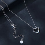 Bamoer U Heart Moissanite Necklace 925 Sterling Silver