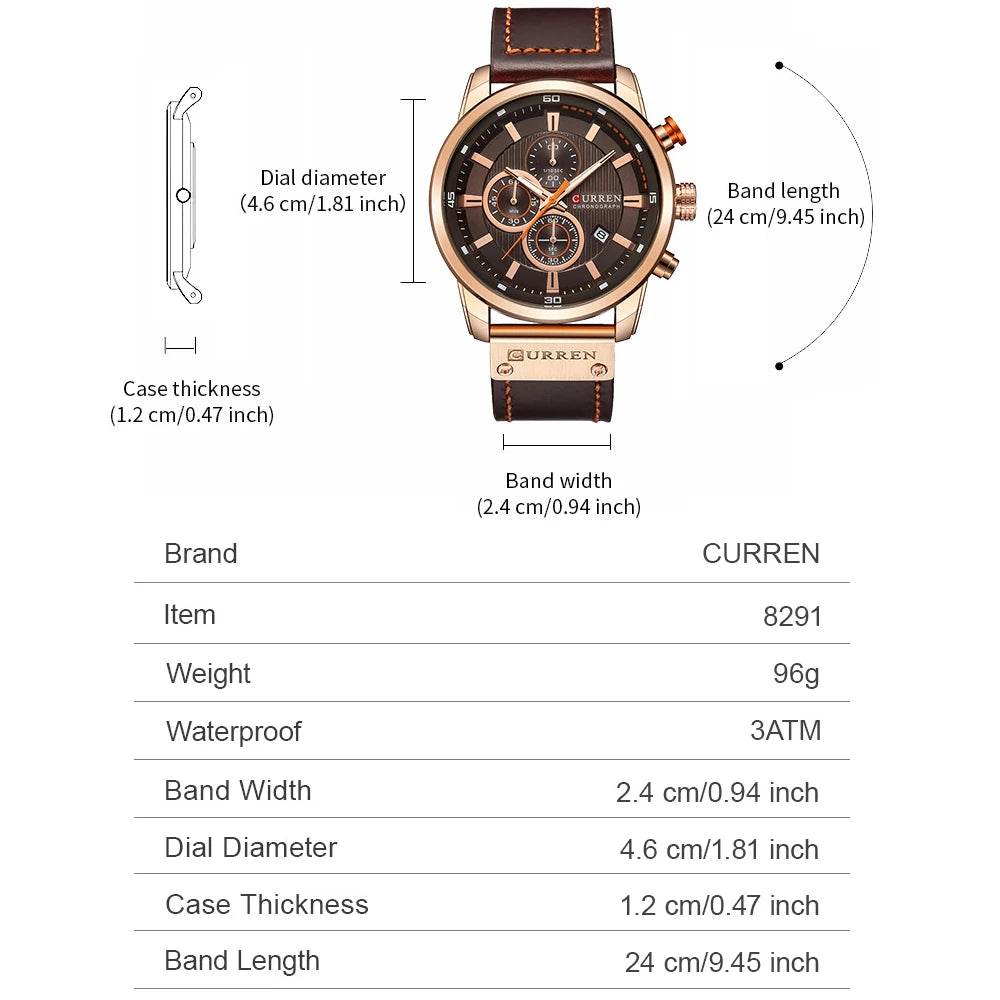 CURREN Fashion Date Quartz Men Watches Top Brand