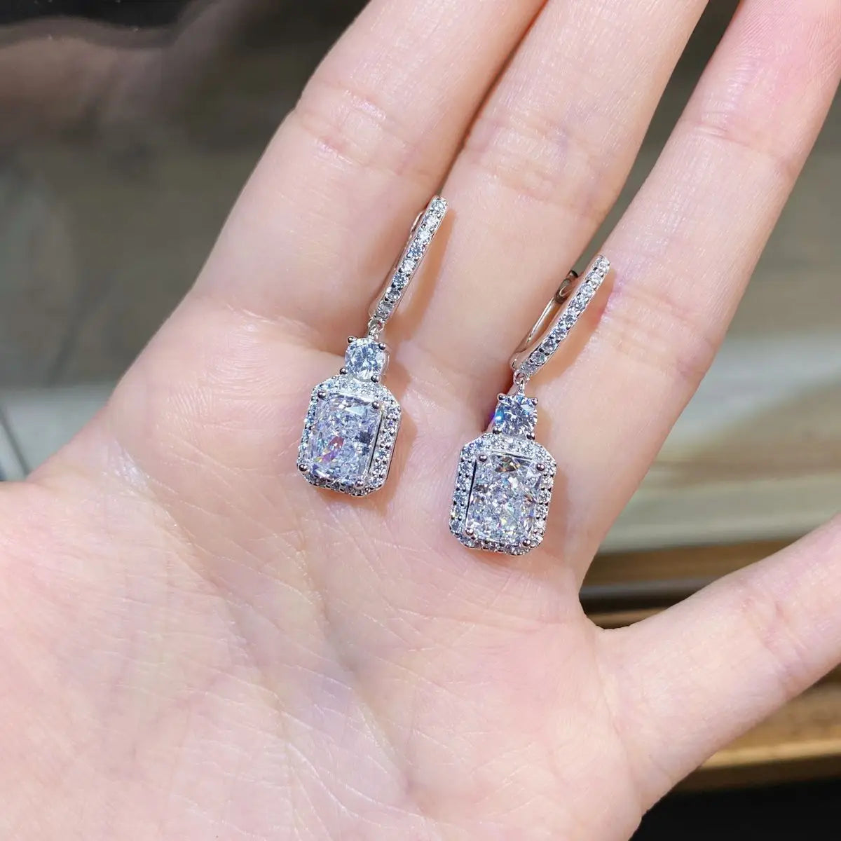 Luxury white gold solid platinum PT950 Women's