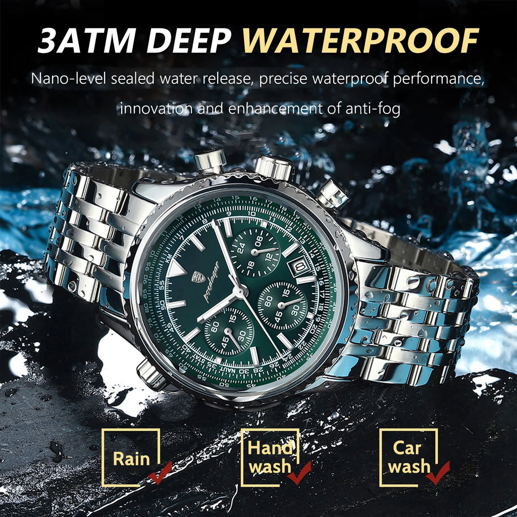 POEDAGAR Luxury Watches For Man Date Chronograph