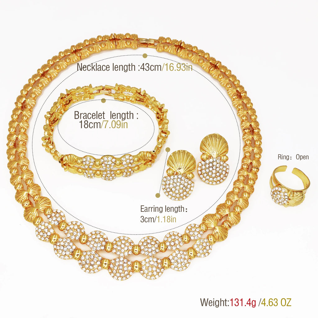 latest Italian Ladies Fine Jewelry Sets Gold Color