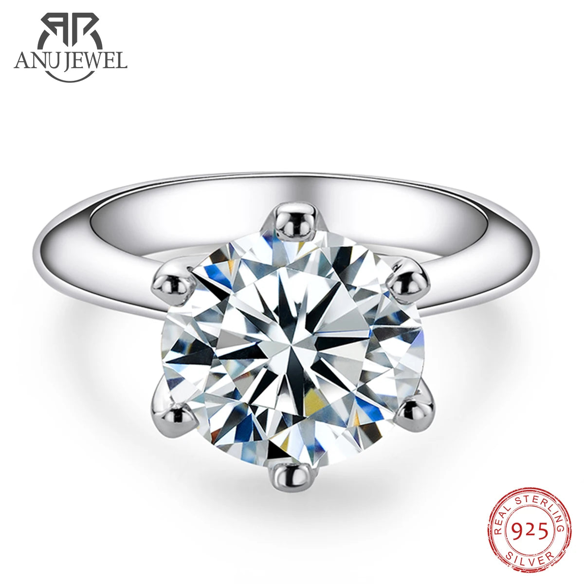 AnuJewel 1ct 2ct 3ct 5ct D Color Moissanite Engage